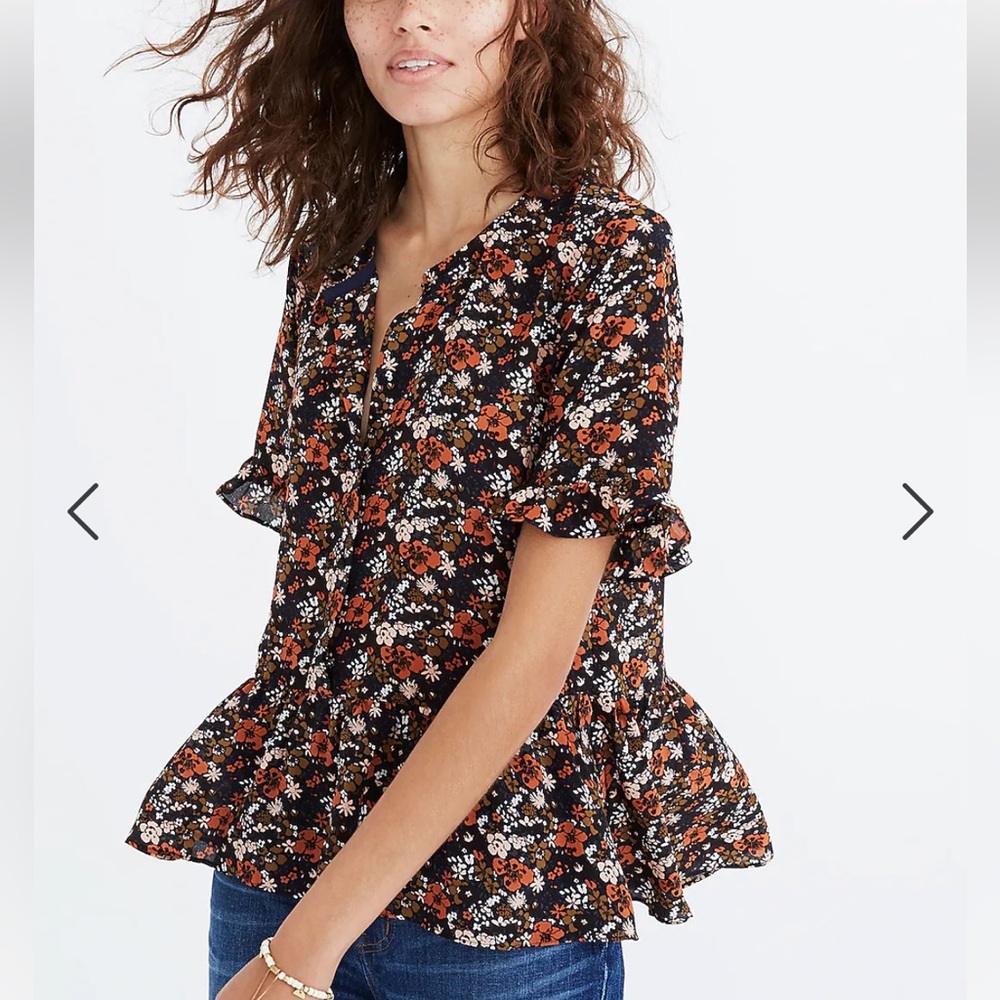 Madewell studio ruffle hem top